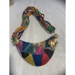 necklace vintage Bib Style With Tiger Embellishment